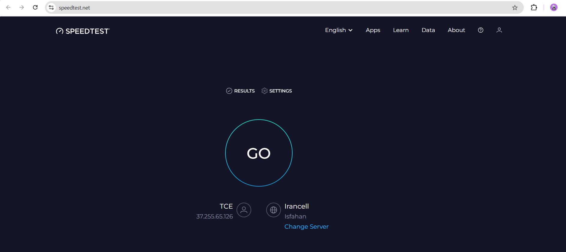 محیط کاربری سایت Speedtest.png